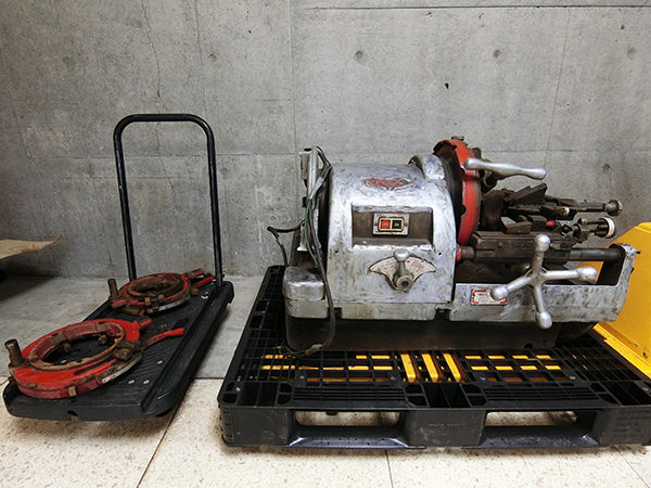 レッキス工業 REX 150A パイプマシン 切削ねじ加工機  自動切上ダイヘッド付き