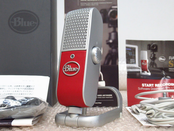 美品 Blue ブルー Raspberry STUDIO Premium Mobile USB Microphone コンデンサーマイク 管理2T1123B
