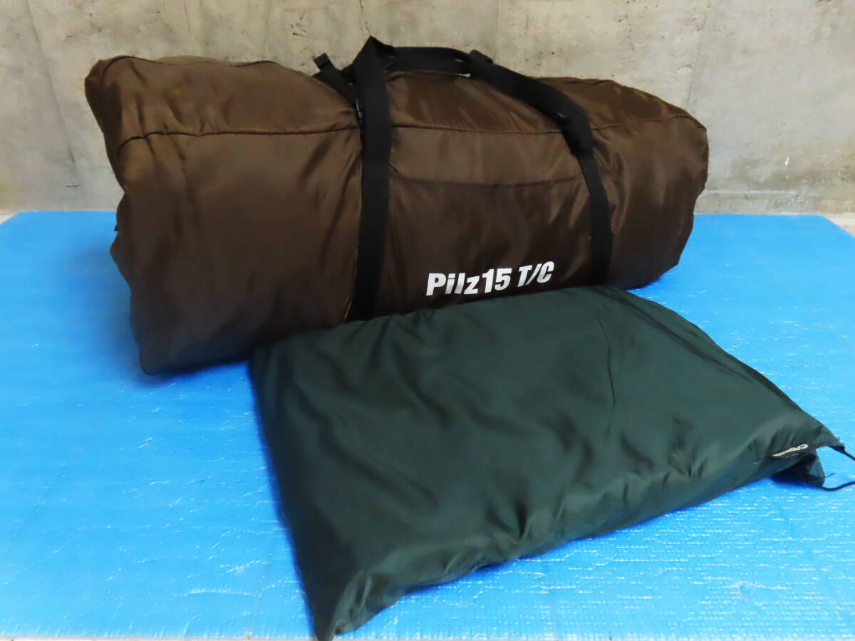 小川キャンパル Pilz15 T/C ピルツ モノポールテント 8人用 PVCマルチシート付